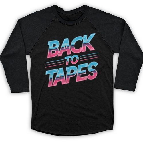 Back To Tapes Retro Cassette Mixtape 80s Nostalgia Baseball Raglan Shirt - Figerry