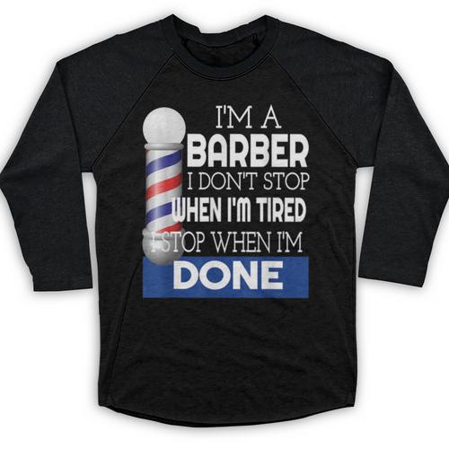Barber Stylist Barber College Graduation Baseball Raglan Shirt - Best Gift Smart