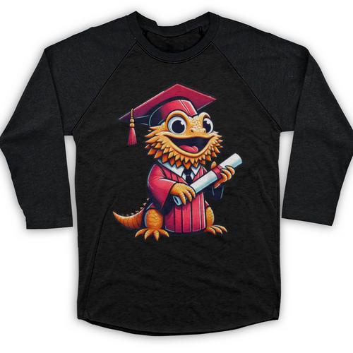 Bearded Dragon Graduation Kindergarten Elementary Girl Boy Baseball Raglan Shirt - Best Gift Smart