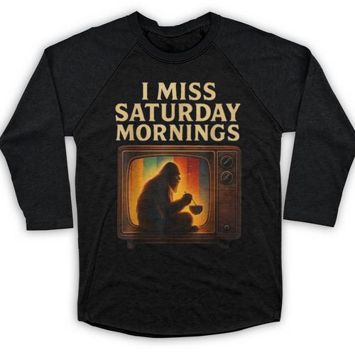 Bigfoot Saturday Morning Nostalgia Baseball Raglan Shirt - Figerry
