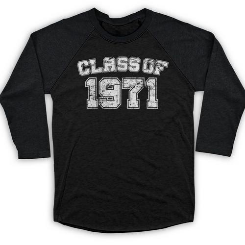 Class Of 1971 71 School Tee Shirt Graduation Class Party Baseball Raglan Shirt - Best Gift Smart