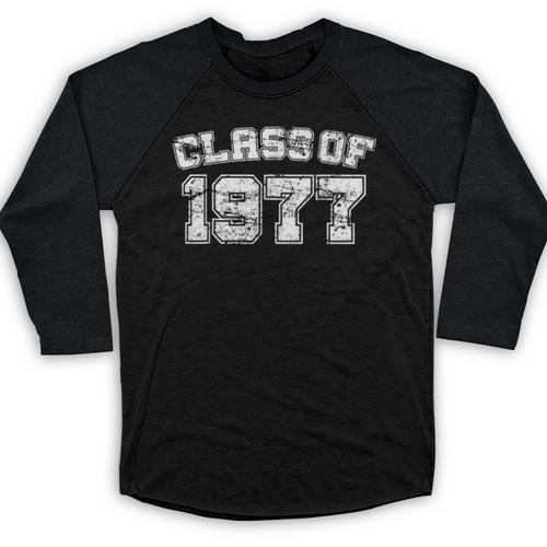 Class Of 1977 77 School Tee Shirt Graduation Class Party Baseball Raglan Shirt - Best Gift Smart