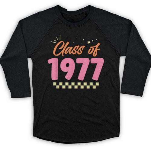 Class Of 1977 School Graduation Meetup Reunion Baseball Raglan Shirt - Best Gift Smart