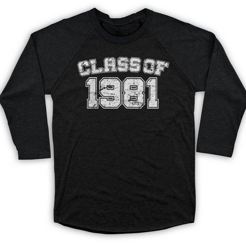 Class Of 1981 School Tee Shirt Graduation Class Party Baseball Raglan Shirt - Best Gift Smart