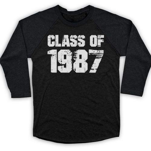 Class Of 1987 High School College Graduation Reunion Baseball Raglan Shirt - Best Gift Smart