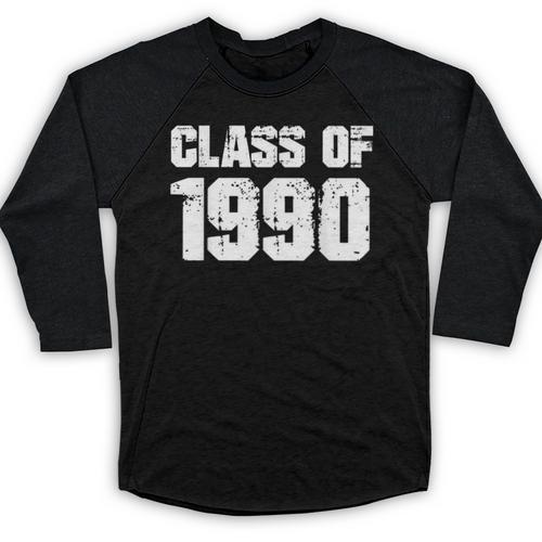 Class Of 1990 High School College Graduation Reunion Baseball Raglan Shirt - Best Gift Smart