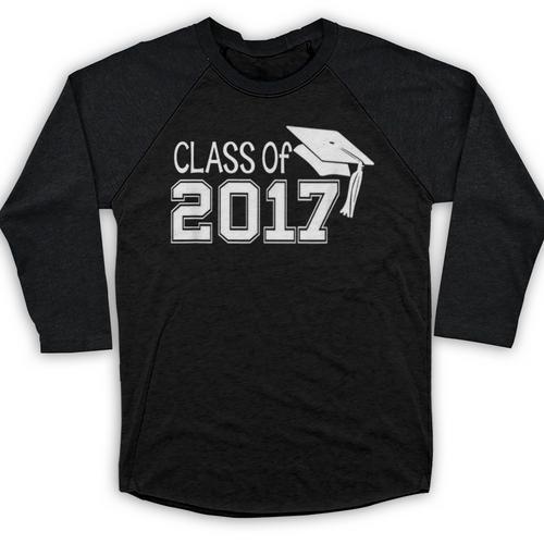 Class Of 2017 Cute Graduation T-Shirt Baseball Raglan Shirt - Best Gift Smart