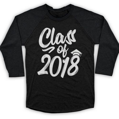 Class Of 2018 Graduation Cap Trendy Cute Baseball Raglan Shirt - Best Gift Smart