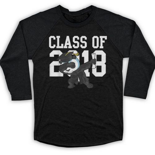 Class Of 2018 Graduation Dabbing Panda Bear Baseball Raglan Shirt - Best Gift Smart