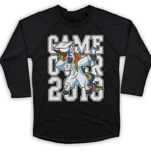 Class Of 2018 Graduation Dabbing Unicorn Shirt Baseball Raglan Shirt - Best Gift Smart