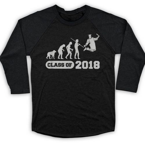Class Of 2018 Graduation Evolution Baseball Raglan Shirt - Best Gift Smart