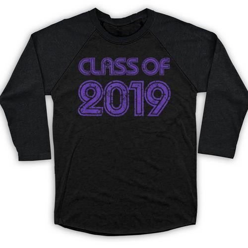 Class Of 2019 High School Graduation Purple Senior Baseball Raglan Shirt - Best Gift Smart