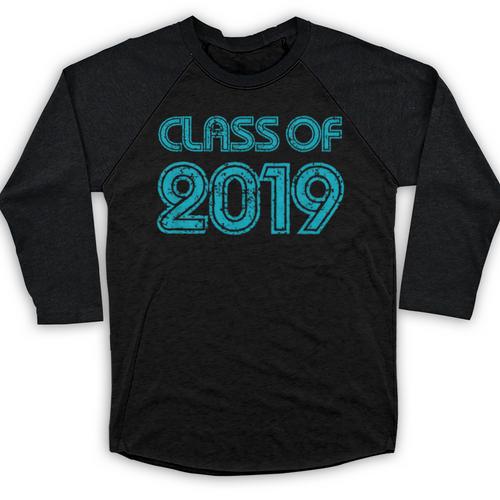 Class Of 2019 High School Graduation Teal Senior Baseball Raglan Shirt - Best Gift Smart