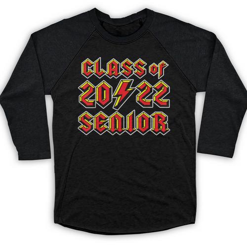Class 2022 Senior 80s 90s Rock Retro Vintage Graduation Baseball Raglan Shirt - Best Gift Smart