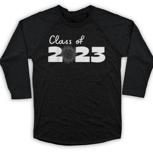 Class Of 2023 Seniors 23 Senior Graduation Idea Flower Baseball Raglan Shirt - Best Gift Smart