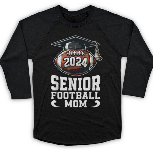 Class Of 2024 Graduation Senior Football Mom 2024 Baseball Raglan Shirt - Best Gift Smart