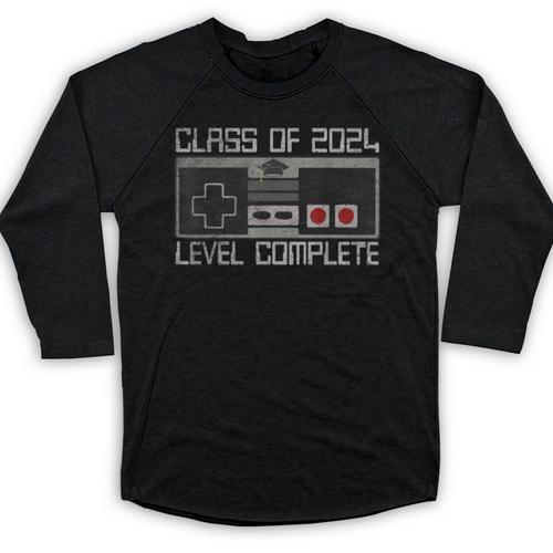 Class Of 2024 Level Complete Video Gamer Senior Graduation Baseball Raglan Shirt - Best Gift Smart