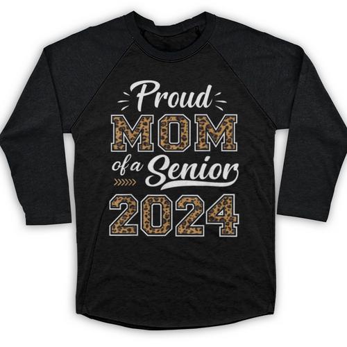 Class Of 2024 Proud Mom Of Senior Class 24 Graduation Baseball Raglan Shirt - Best Gift Smart