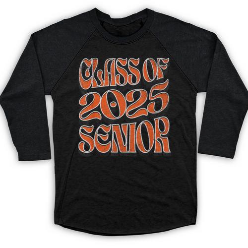 Class Of 2025 Senior Orange And Student Graduation Baseball Raglan Shirt - Best Gift Smart