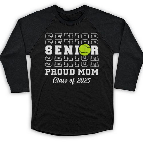 Class Of 2025 Tennis Mom Senior Graduation Graduate Baseball Raglan Shirt - Best Gift Smart