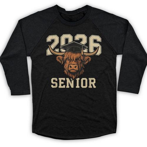 Class Of 2026 Highland Cow Senior Graduation School Pride Baseball Raglan Shirt - Best Gift Smart
