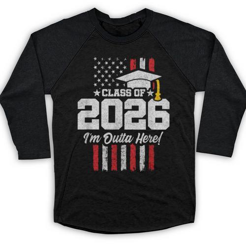Class Of 2026 Senior Graduation American Flag Senior 2026 Baseball Raglan Shirt - Best Gift Smart