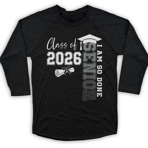 Class Of 2026 Senior 2026 Graduation Decoration Men Senior Baseball Raglan Shirt - Best Gift Smart