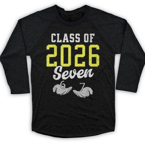 Class Of 2026 Six Seven Senior Yellow Graduation 6 7 Baseball Raglan Shirt - Best Gift Smart