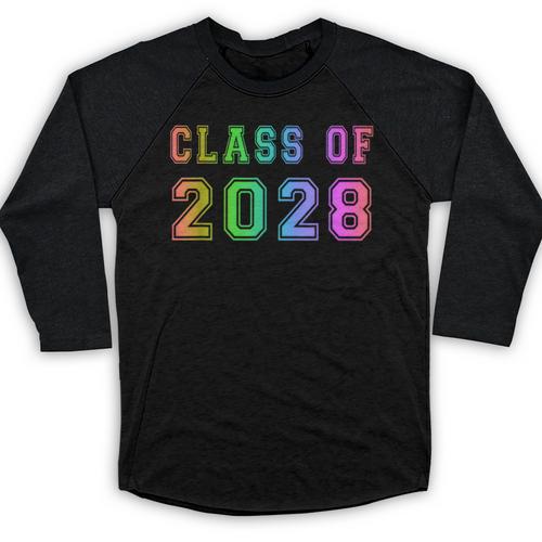 Class Of 2028 High School Graduation Date Graduate T Shirt Baseball Raglan Shirt - Best Gift Smart