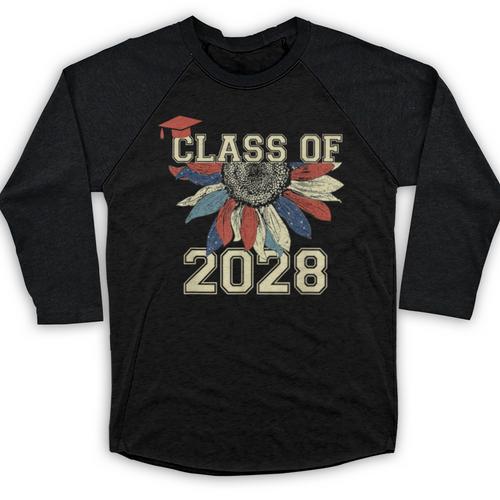 Class Of 2028 High School Graduation Senior 2028 Baseball Raglan Shirt - Best Gift Smart