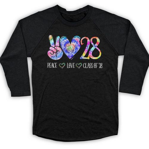 Class Of 2028 Shirt Tie Dye Senior Graduation Class Reunion Baseball Raglan Shirt - Best Gift Smart
