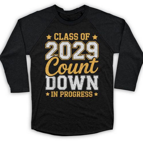 Class Of 2029 Count Down Fun First Day 8th Grade Graduation Baseball Raglan Shirt - Best Gift Smart