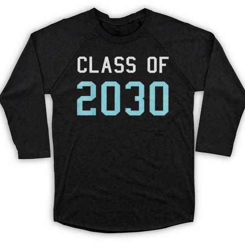 Class Of 2030 Graduation T-Shirt Baseball Raglan Shirt - Best Gift Smart