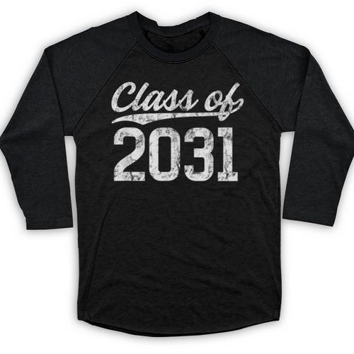 Class Of 2031 Grow With Me Graduation Baseball Raglan Shirt - Best Gift Smart