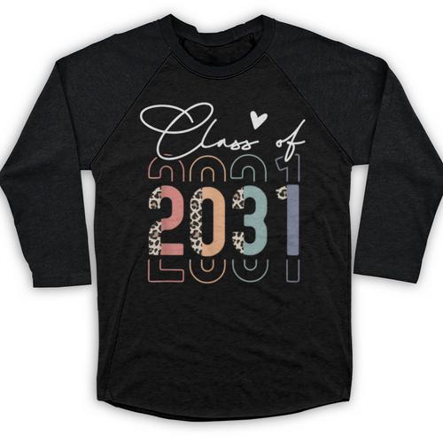 Class Of 2031 School College Retro Graduation Vintage Grad Baseball Raglan Shirt - Best Gift Smart