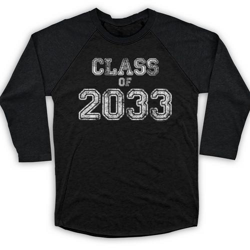 Class Of 2033 Shirt Senior 2033 Graduation Him Her Baseball Raglan Shirt - Best Gift Smart