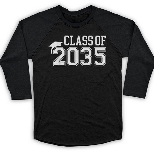 Class Of 2035 Graduation First Day Of School Boys Girls Kids Baseball Raglan Shirt - Best Gift Smart