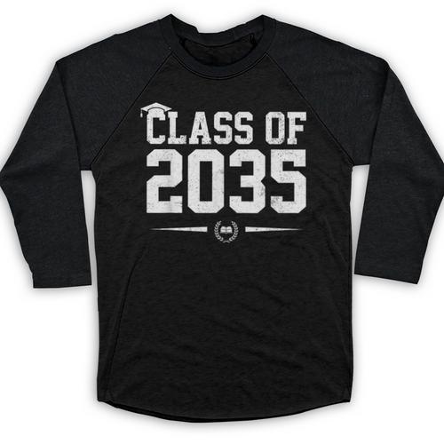 Class Of 2035 Grow With Me Graduation First Day Of School Baseball Raglan Shirt - Best Gift Smart