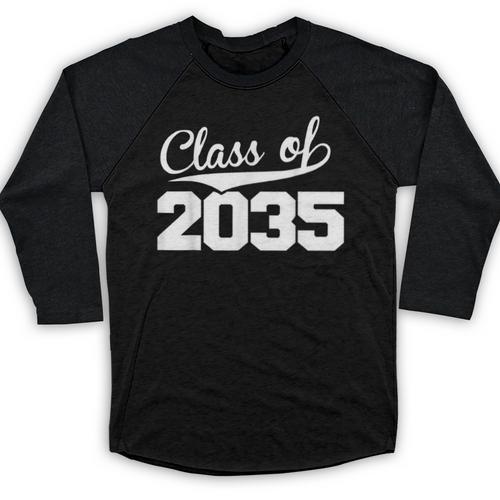 Class Of 2035 Kid To Adult Future Years Graduation Keepsake Baseball Raglan Shirt - Best Gift Smart