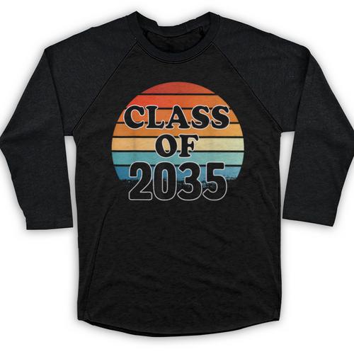 Class Of 2035 Senior Graduate Retro Graduation Baseball Raglan Shirt - Best Gift Smart