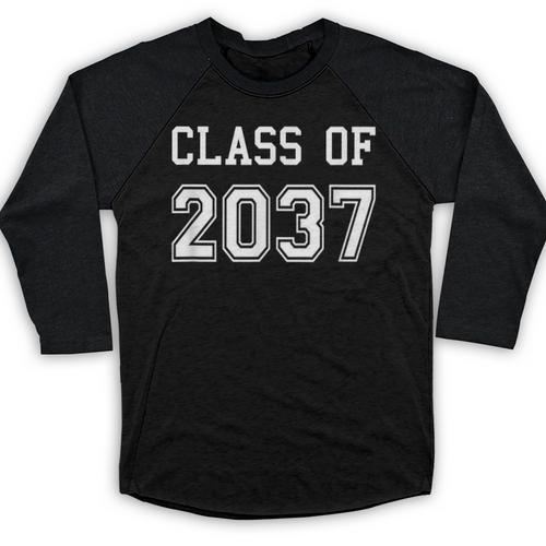 Class Of 2037 Shirt Graduation School Future Graduate Baseball Raglan Shirt - Best Gift Smart