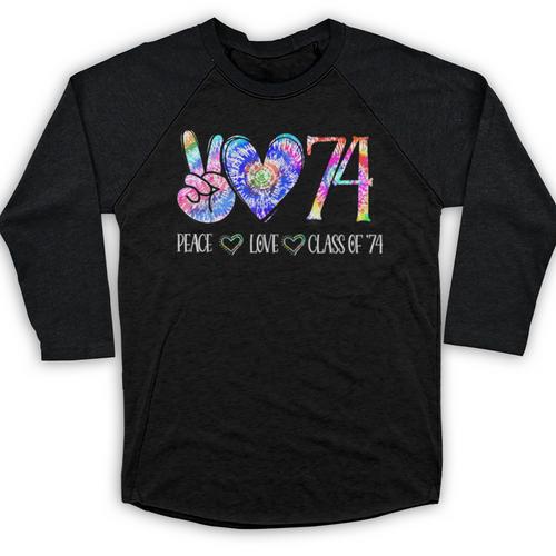 Class Of 74 1974 50th Class Reunion Tie Dye Graduation Items Baseball Raglan Shirt - Best Gift Smart