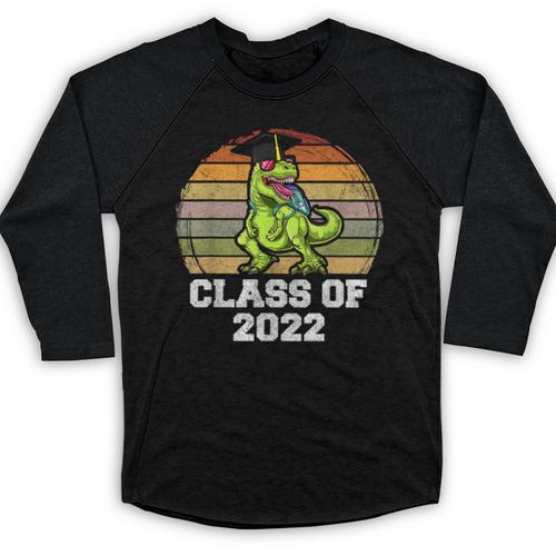 Class Of Dinosaur Apparel 2022 Graduation Graduate Dino Boy Baseball Raglan Shirt - Best Gift Smart