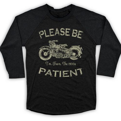 Classic Old Biker I'm From The 1900s Humorous Birthday Baseball Raglan Shirt - Figerry