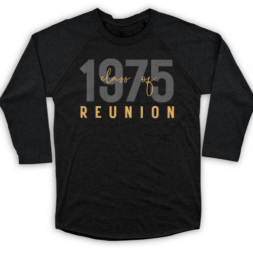 Classic Retro Vintage Class Of 1975 Reunion 50th Graduation Baseball Raglan Shirt - Best Gift Smart