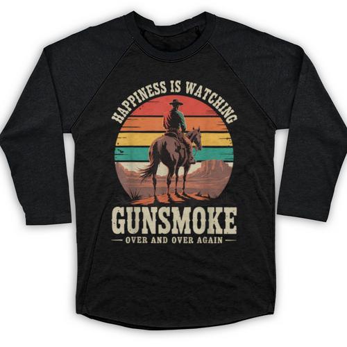 Classic Western Nostalgia Cowboy Sunset Baseball Raglan Shirt - Figerry