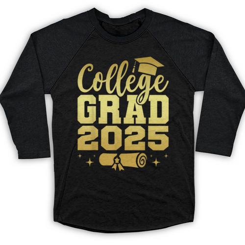 College Grad Class Of 2025 Senior Graduate Graduation Baseball Raglan Shirt - Best Gift Smart