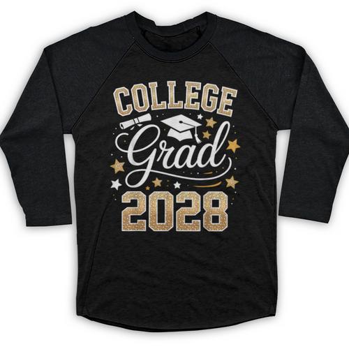 College Grad Class Of 2028 Senior Graduate Graduation 2028 Baseball Raglan Shirt - Best Gift Smart