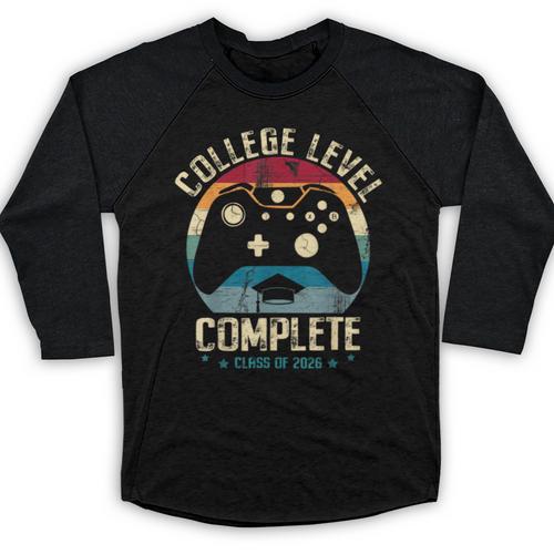 College Level Complete Class Of 2026 Gamer Graduation Grad Baseball Raglan Shirt - Best Gift Smart