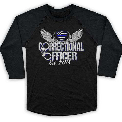 Corrections Officer 2018 Graduation Silver Line T-Shirt Baseball Raglan Shirt - Best Gift Smart
